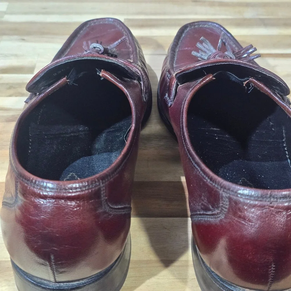 Florsheim‎ Men's Tassel Loafers 10 D Burgundy Oxblood Leather Dress Shoe